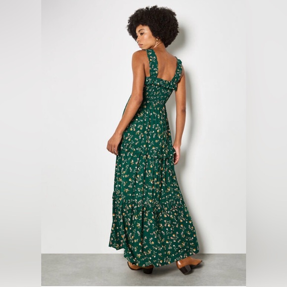 APRICOT 🍑- Floral Green Maxi Dress - Picture 4 of 7